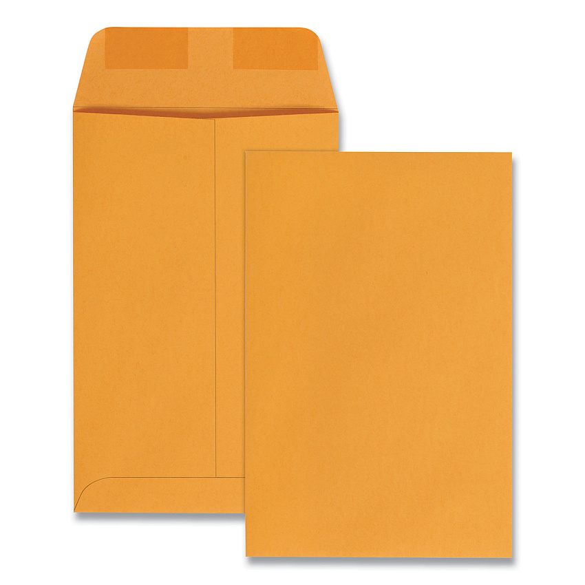 Quality Park Catalog Envelope, #1, Square Flap, Gummed Closure, 6 x 9, Brown Kraft, 100/Box (40767)
