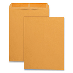 Quality Park Catalog Envelope, #13 1/2, Square Flap, Gummed Closure, 10 x 13, Brown Kraft, 100/Box (41667)