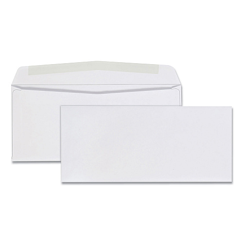 Quality Park Business Envelope, #9, Commercial Flap, Gummed Closure, 3.88 x 8.88, White, 500/Box (90090)