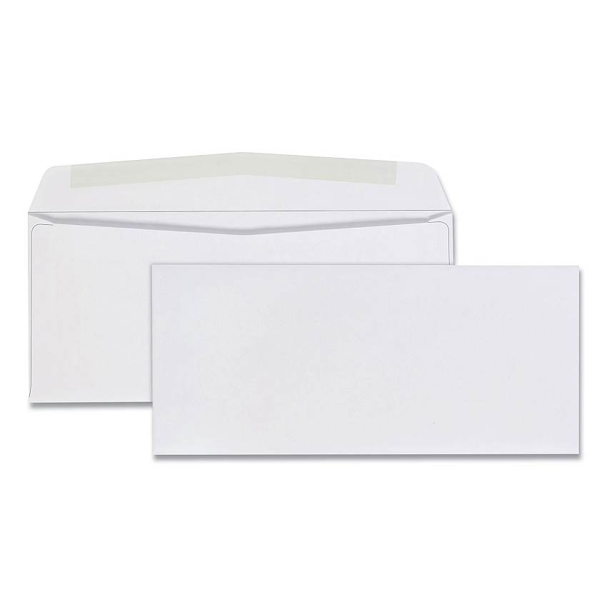 Quality Park Business Envelope, #9, Commercial Flap, Gummed Closure, 3.88 x 8.88, White, 500/Box (90090)