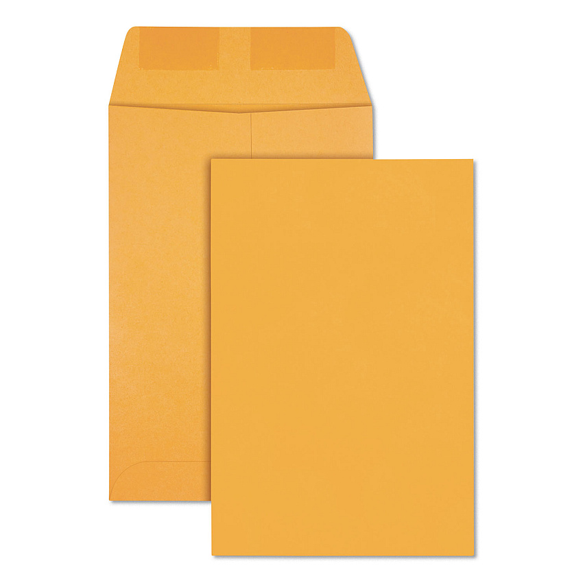 Quality Park Catalog Envelope, #1, Square Flap, Gummed Closure, 6 x 9, Brown Kraft, 500/Box (40765)