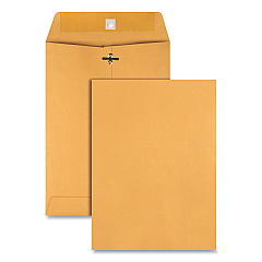 Quality Park Clasp Envelope, #75, Square Flap, Clasp/Gummed Closure, 7.5 x 10.5, Brown Kraft, 100/Box (37875)
