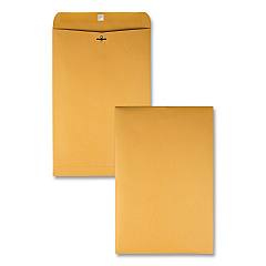 Quality Park Clasp Envelope, #15, Square Flap, Clasp/Gummed Closure, 10 x 15, Brown Kraft, 100/Box (37798)