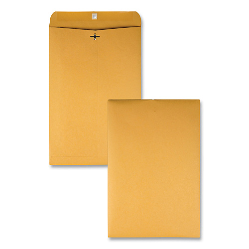 Quality Park Clasp Envelope, #15, Square Flap, Clasp/Gummed Closure, 10 x 15, Brown Kraft, 100/Box (37798)