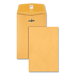 Quality Park Clasp Envelope, #35, Square Flap, Clasp/Gummed Closure, 5 x 7.5, Brown Kraft, 100/Box (37835)