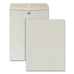 Quality Park Clasp Envelope, #97, Square Flap, Clasp/Gummed Closure, 10 x 13, Executive Gray, 100/Box (38597)