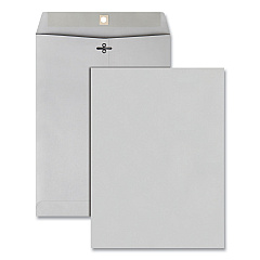 Quality Park Clasp Envelope, #90, Square Flap, Clasp/Gummed Closure, 9 x 12, Executive Gray, 100/Box (38590)