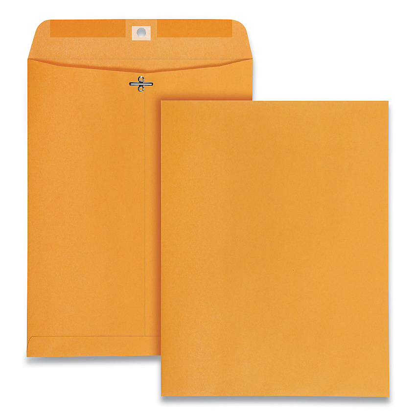 Quality Park Clasp Envelope, #97, Square Flap, Clasp/Gummed Closure, 10 x 13, Brown Kraft, 250/Carton (37597)