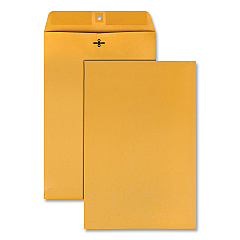 Quality Park Clasp Envelope, #98, Square Flap, Clasp/Gummed Closure, 10 x 15, Brown Kraft, 100/Box (37898)