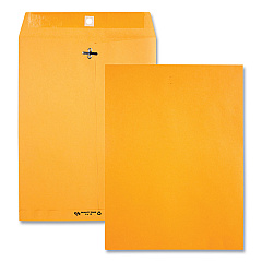 Quality Park Clasp Envelope, #97, Square Flap, Clasp/Gummed Closure, 10 x 13, Brown Kraft, 100/Box (38197)