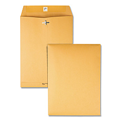 Quality Park Clasp Envelope, #75, Square Flap, Clasp/Gummed Closure, 7.5 x 10.5, Brown Kraft, 100/Box (37775)