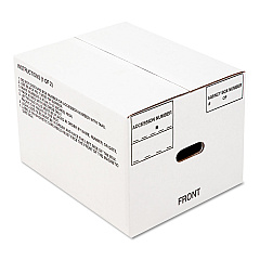 AbilityOne 8115001178249 SKILCRAFT Record Archival Storage Box, Letter Files, 12" x 9.5" x 14.75", White, 25/Bundle