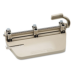 AbilityOne 7520001393942 SKILCRAFT Adjustable Medium-Duty Three-Hole Punch, 1/4" Holes, 25-Sheet, Beige
