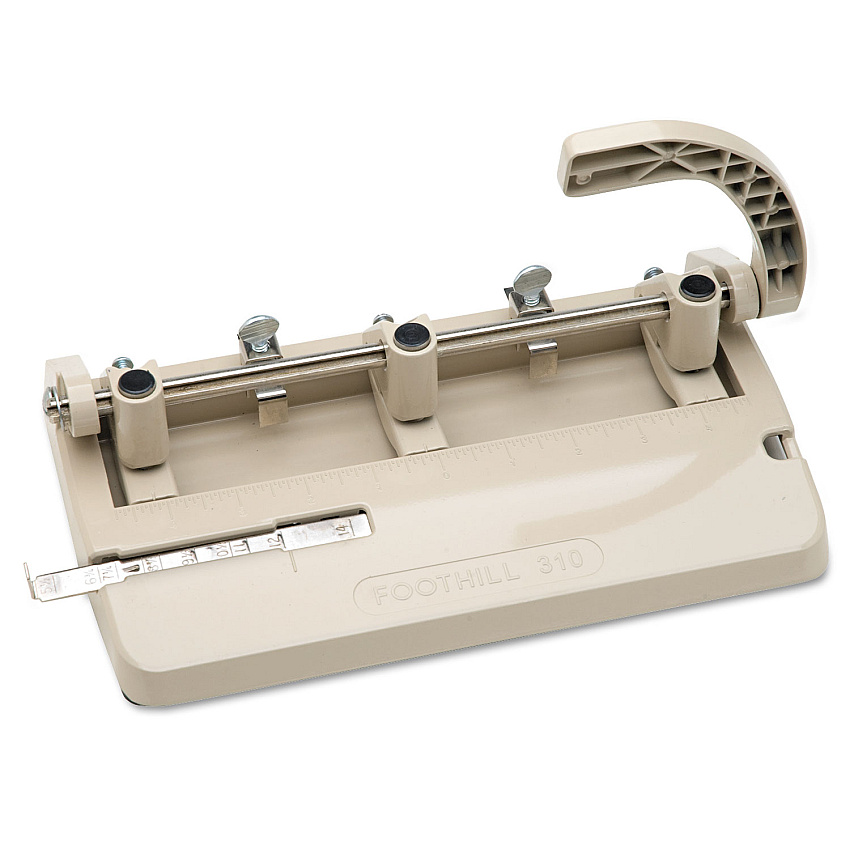 AbilityOne 7520001394101 SKILCRAFT Heavy-Duty Three-Hole Punch, 13/32" Holes, 28-Sheet, Beige