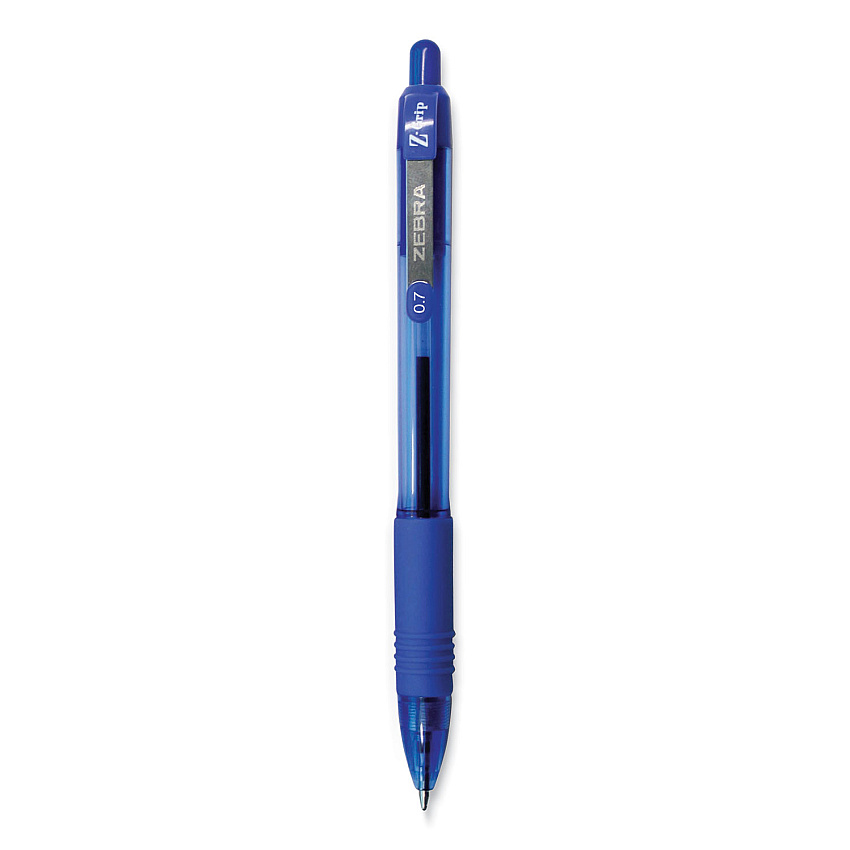 Zebra Z-Grip Ballpoint Pen, Retractable, Medium 0.7 mm, Blue Ink, Blue Tinted Barrel, 12/Pack (23920)