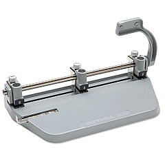 AbilityOne 7520001632563 SKILCRAFT Adjustable Medium-Duty Three-Hole Punch, 1/4" Holes, 25-Sheet, Gray