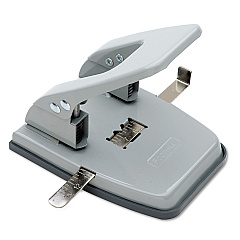 AbilityOne 7520002247589 SKILCRAFT Fixed Two-Hole Punch, 1/4" Holes, 25-Sheet, Gray