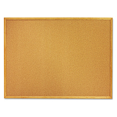 AbilityOne 7195012354161 SKILCRAFT Quartet Cork Board, 36 x 24, Oak Frame