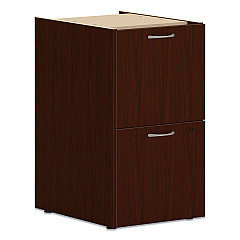 HON Mod Support Pedestal, Left or Right, 2 Legal/Letter-Size File Drawers, Traditional Mahogany, 15" x 20" x 28" (PLPSFFLT1)