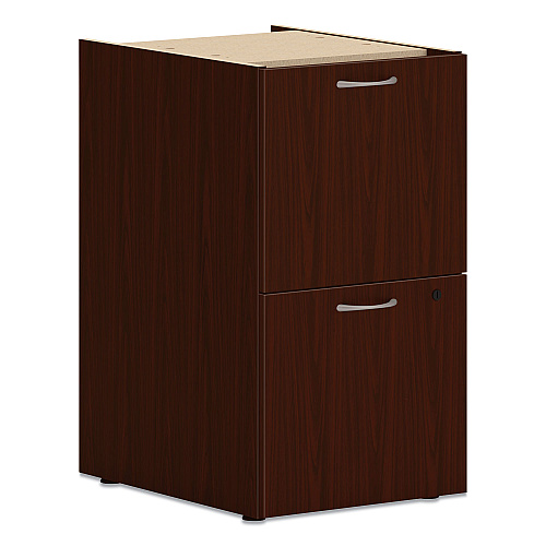 HON Mod Support Pedestal, Left or Right, 2 Legal/Letter-Size File Drawers, Traditional Mahogany, 15" x 20" x 28" (PLPSFFLT1)