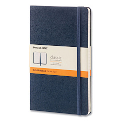 Moleskine Classic Collection Hard Cover Notebook, 1 Subject, Dotted Rule, Sapphire Blue Cover, 8.25 x 5, 240 Sheets (893601)