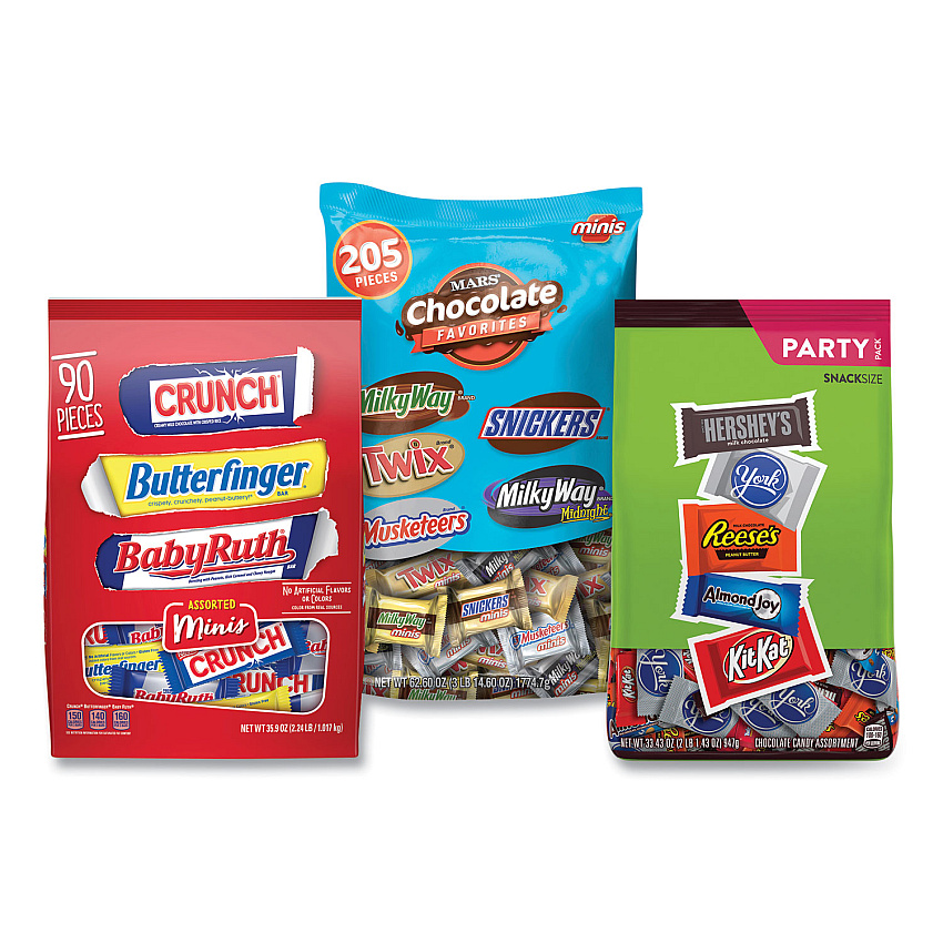 National Brand All Time Favorites Minis Mix, Hersheys/Mars/Nestle, 8.84 lbs Total, 3 Bag Bundle (600B0005)