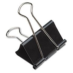 AbilityOne NSN2855995 SKILCRAFT Binder Clip, Large, Black/Silver, Dozen