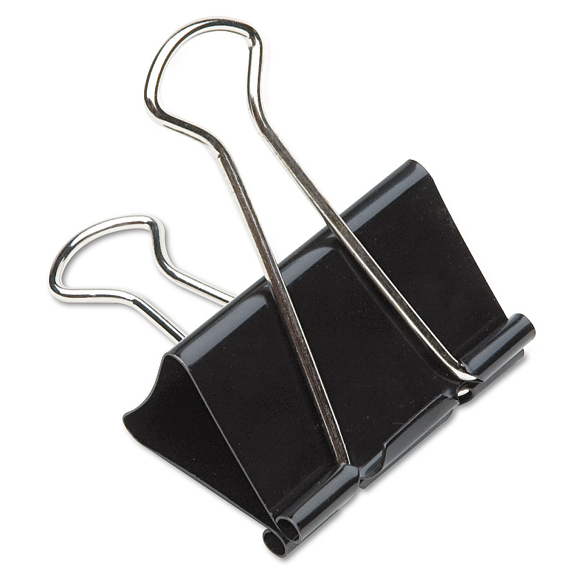 AbilityOne NSN2855995 SKILCRAFT Binder Clip, Large, Black/Silver, Dozen