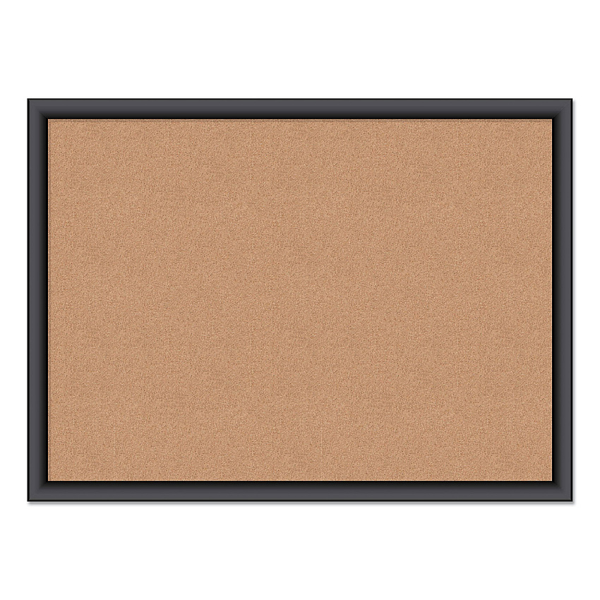 U Brands Cork Bulletin Board, 24 x 18, Natural Surface, Black Frame (026U0001)