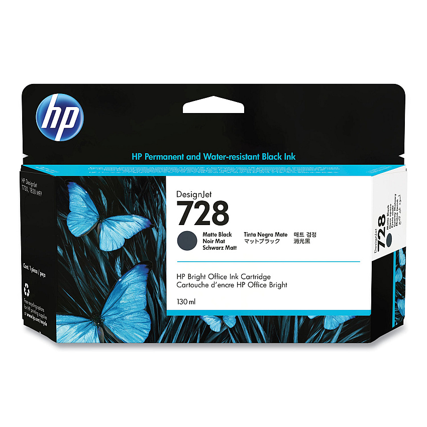 HP 728 Matte Black Ink Cartridge (3WX25A)