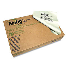 Heritage Biotuf Compostable Can Liners, 30 to 33 gal, 0.9 mil, 33" x 39", Light Green, 25/Roll, 8 Rolls/Carton (Y6639TER01)