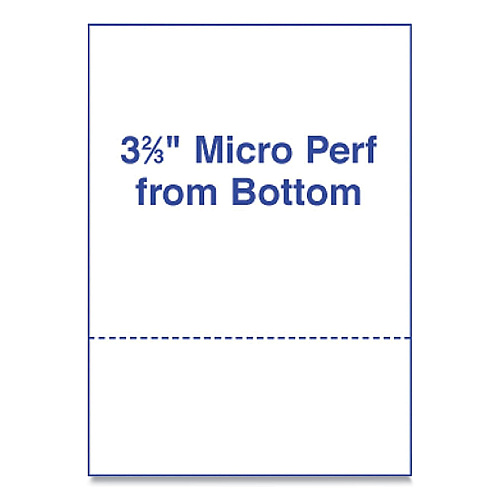 Alliance Perforated and Punched Laser Cut Sheets, Micro-Perforated 3.67" from Bottom, 24 lb Bond Weight, 8.5 x 11, White, 500/Ream (30044)