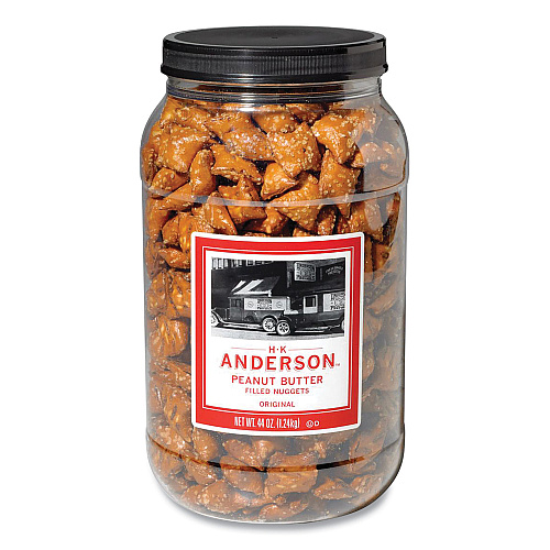 HK Anderson Peanut Butter Filled Pretzel Nuggets, 44 oz Canister (7543670105)