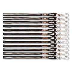 Champion Sports Lanyard, Metal J-Hook Fastener, 20" Long, Black, 12/Pack (126BLK)