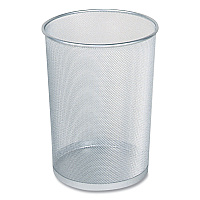 Rubbermaid Commercial Steel Mesh Wastebasket, Round, 5 gal, Silver (WMB20SLV)