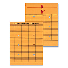 Universal String and Button Interoffice Envelope, #97, Two-Sided Five-Column Format, 10 x 13, Light Brown Kraft, 100/Box (UNV63568)