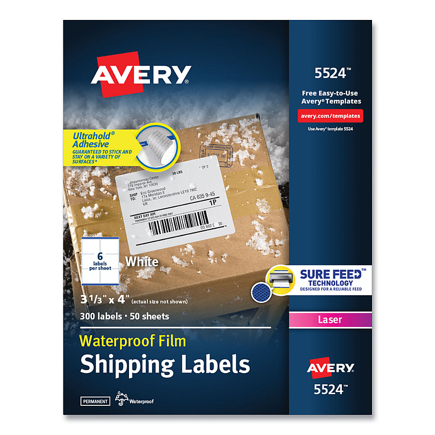 Avery 5524 WeatherProof Durable Mailing Labels