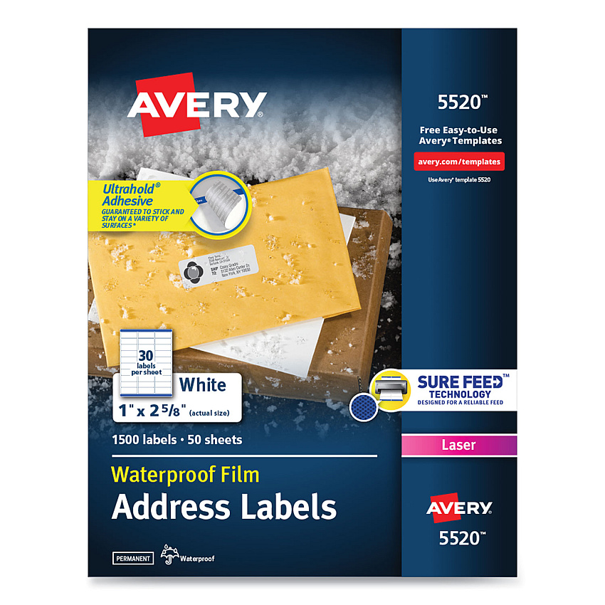 Avery 5520 WeatherProof Durable Mailing Labels