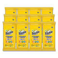 Fabuloso Multi Purpose Wipes, 7 x 7, Lemon, 24/Pack, 12 Packs/Carton (98719)