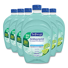Softsoap Antibacterial Liquid Hand Soap Refills, Fresh, 50 oz, Green, 6/Carton (45991)