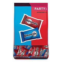 Hershey's Almond Joy and Mounds Chocolate Miniature Size Party Pack, 32.1 oz Bag, Approximately 63 Pieces (99981)