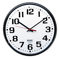 AbilityOne 6645013897944 SKILCRAFT Slimline Quartz Wall Clock, 12.75" Overall Diameter, Black Case, 1 AA (sold separately)