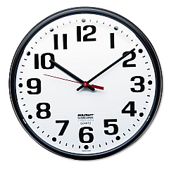 AbilityOne 6645013897944 SKILCRAFT Slimline Quartz Wall Clock, 12.75" Overall Diameter, Black Case, 1 AA (sold separately)