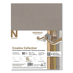 Neenah Paper Creative Collection Premium Cardstock, 65 lb Cover Weight, 8.5 x 11, Assorted Naturals, 50/Pack (99316MA)