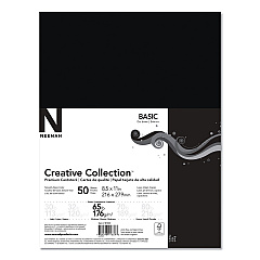 Neenah Paper Creative Collection Premium Cardstock, 65 lb Cover Weight, 8.5 x 11, Black, 50/Pack (91333)