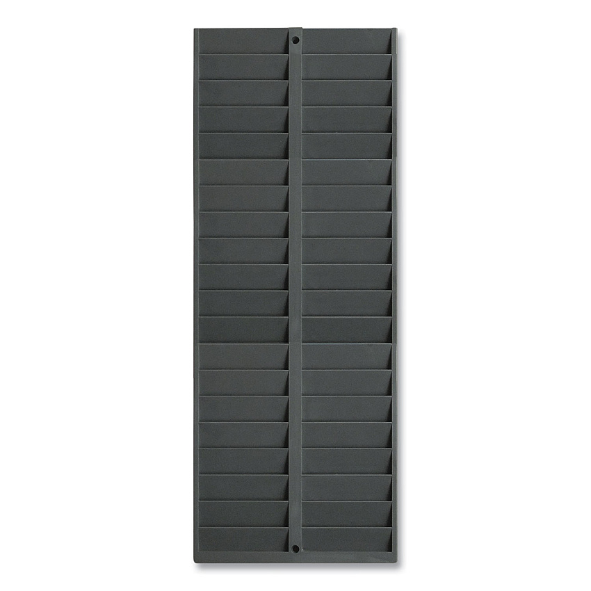 Pyramid Technologies Time Card Rack, 40 Pockets, Plastic, Light Gray (5004)