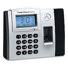 Pyramid Technologies TimeTrax Elite Biometric Time Clock, 50 Employees, Black (TTELITEEK)