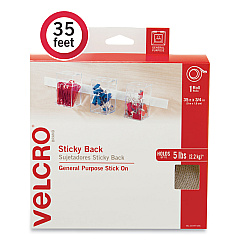 VELCRO Brand Sticky-Back Fasteners, Removable Adhesive, 0.75" x 35 ft, White (30197USA)