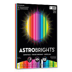 Astrobrights Color Cardstock, 65 lb Cover Weight, 8.5 x 11, Assorted Spectrum Colors, 75/Pack (8094401)