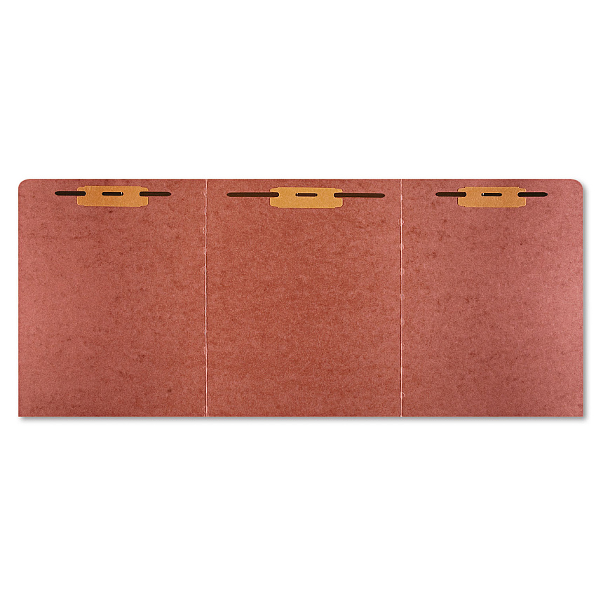 AbilityOne 7530014840001 SKILCRAFT Tri-Fold Classification Folder, 1 Fastener, Letter Size, Red Exterior, 10/Pack